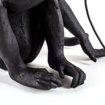 Terasové LED svietidlo Monkey Lamp sediace čierna