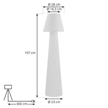 Terasové svetlo Lucande Gauri, biele, výška 107 cm, IP65