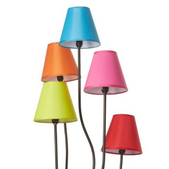 Textilná stojaca lampa Colori 5-plameňová pestrá
