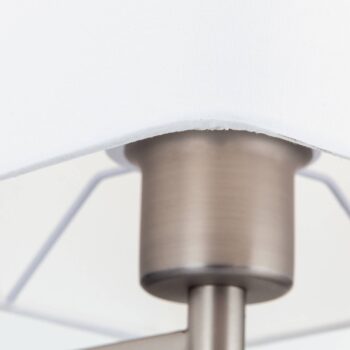 Textilná stojacia lampa Carlton, matný nikel