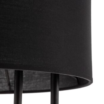 Textilná stojacia lampa Clip, čierna, výška 150 cm