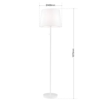 Textilná stojacia lampa Ludwig, biela