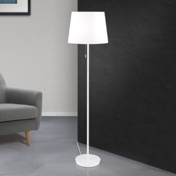 Textilná stojacia lampa Ludwig, biela