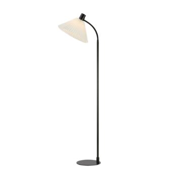 Textilná stojacia lampa Mira, čierna