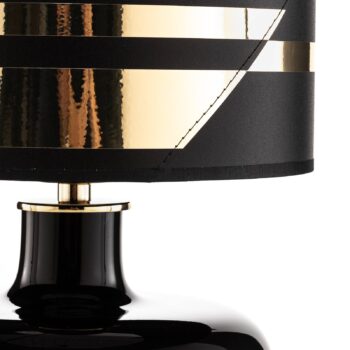 Textilná stolová lampa Bodo, čierna-zlatá