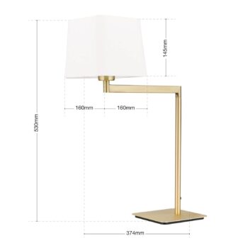 Textilná stolová lampa Carlton, matná mosadz
