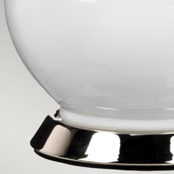 Textilná stolová lampa Isla leštený nikel/žltá