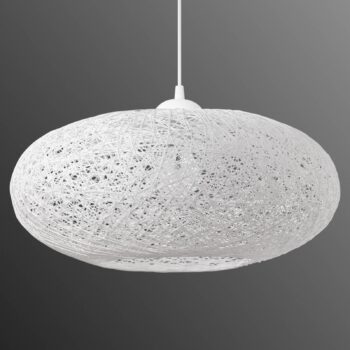Textilná závesná lampa Campilo v bielej