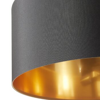 Textilná závesná lampa Lecio, 53 cm čierna