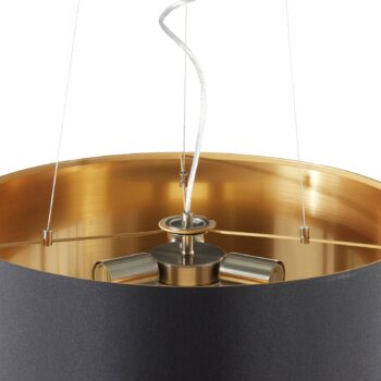 Textilná závesná lampa Lecio, 53 cm čierna