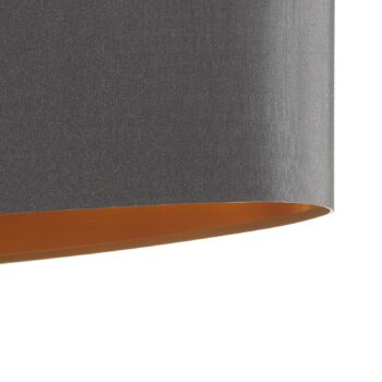 Textilná závesná lampa Lecio, ovál 100 cm čierna