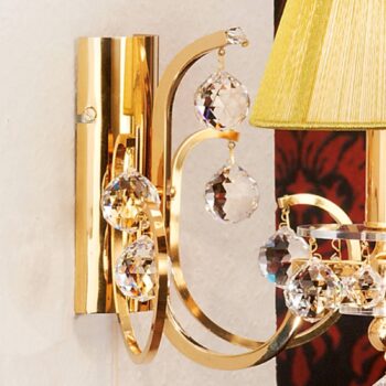 Textilné nástenné svietidlo krištáľový dizajn