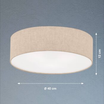 Textilné stropné svietidlo Thor, piesková farba, Ø 40 cm
