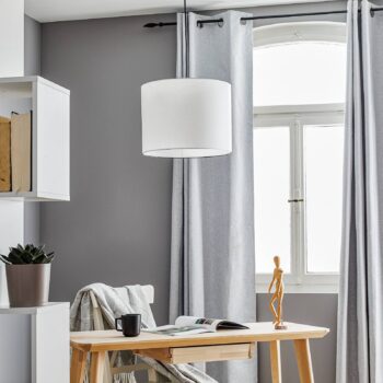 Textilné závesné svietidlo Harris, tienidlo na lampu biele