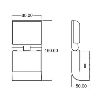 Theben LED vonkajšie nástenné svietidlo theLeda S8-100, čierne, senzor