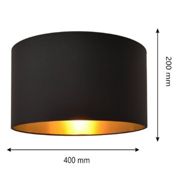Tienidlo na lampu Alba, Ø 40 cm, E27, čierna/zlatá