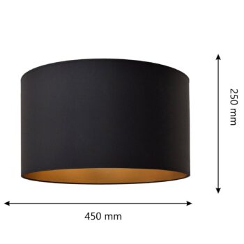 Tienidlo na lampu Alba, Ø 45 cm, E27, čierna/zlatá