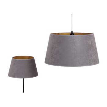 Tienidlo na lampu Cone výška 18 cm, sivá/zlatá