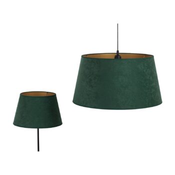 Tienidlo na lampu Cone výška 18 cm, tmavo zelená/zlatá