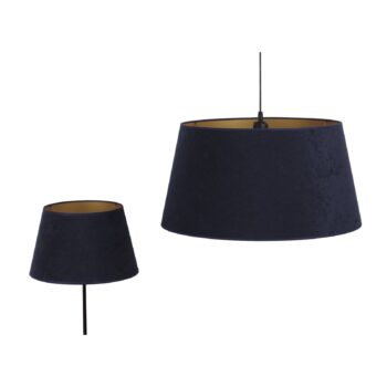 Tienidlo na lampu Cone výška 18 cm, tmavomodrá/zlatá