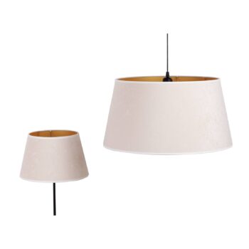 Tienidlo na lampu Cone výška 25,5 cm, ecru/zlatá