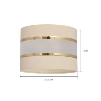 Tienidlo na lampu Helen E27 Ø20/výška 15 cm ecru/zlatá
