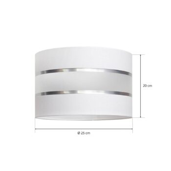 Tienidlo na lampu Helen E27 Ø25/výška 15cm biela/strieborná