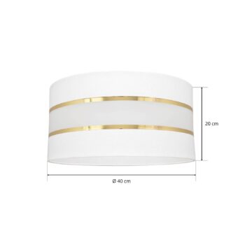Tienidlo na lampu Helen E27 Ø40/výška 20cm biela/zlatá