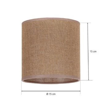 Tienidlo na lampu Roller, svetlo hnedé, Ø 15 cm, výška 15 cm