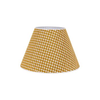 Tienidlo na lampu Sofia 26 cm, vzor kohútia stopa, žltá