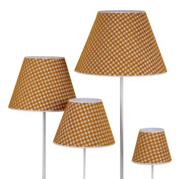 Tienidlo na lampu Sofia 26 cm, vzor kohútia stopa, žltá