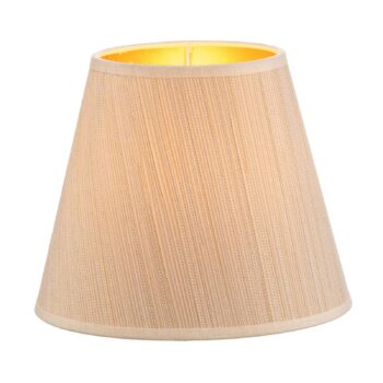 Tienidlo na lampu Sofia výška 15,5 cm biela/zlatá pruhovaná