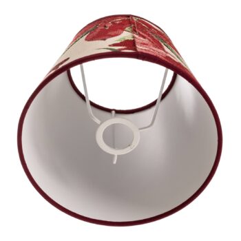 Tienidlo na lampu Sofia výška 15,5 cm, kvetinový vzor červený