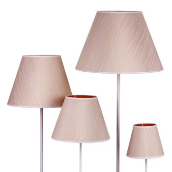 Tienidlo na lampu Sofia výška 21 cm, biela/zlatá pruhovaná