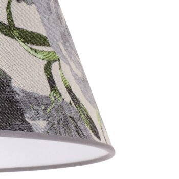 Tienidlo na lampu Sofia výška 21 cm, kvetinový vzor sivý