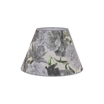 Tienidlo na lampu Sofia výška 26 cm, kvetinový vzor sivý
