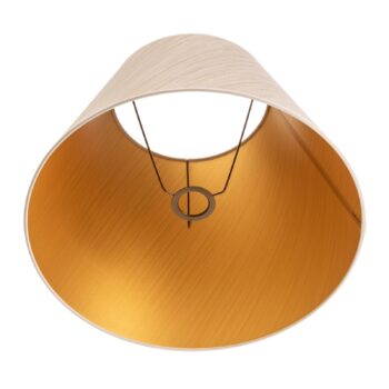 Tienidlo na lampu Sofia výška 31 cm, biela/zlatá pruhovaná