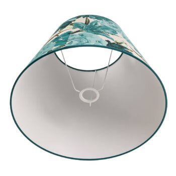Tienidlo na lampu Sofia výška 31 cm, kvetinový vzor tyrkysová