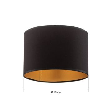 Tienidlo na lampu Soho, čierne/zlaté, textil, Ø 18 cm