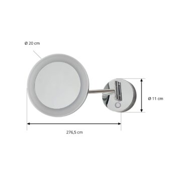 Toaletné zrkadlo Lucande LED Fyria, chróm, oceľ, CCT
