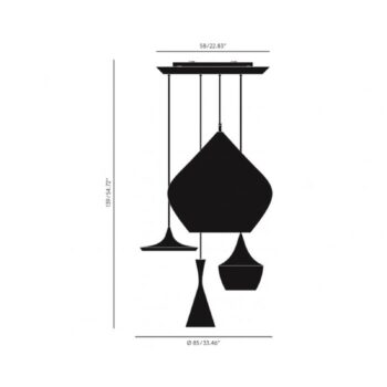 Tom Dixon Beat Range Round závesné 4-pl. biela