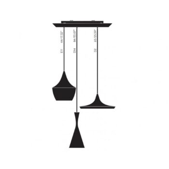 Tom Dixon Beat Trio Round závesné 3pl čierna