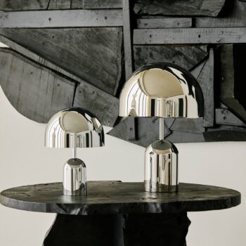 Tom Dixon Bell Prenosná stolová LED lampa, strieborná farba