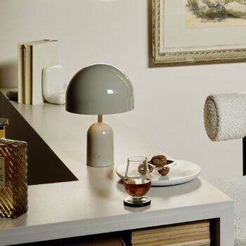 Tom Dixon Bell Stolová LED lampa, svetlosivá, 28 cm