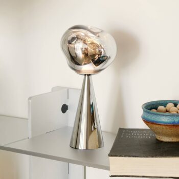 Tom Dixon LED stolná lampa na batérie Melt Portable, strieborná, 29 cm