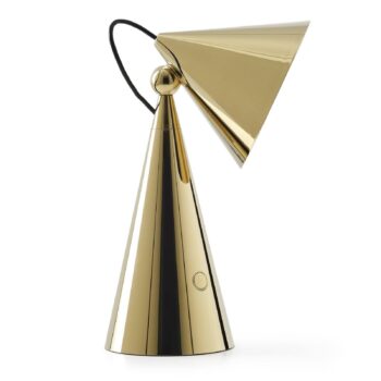 Tom Dixon LED stolová lampa Pose, zlatá farba, výška 25 cm
