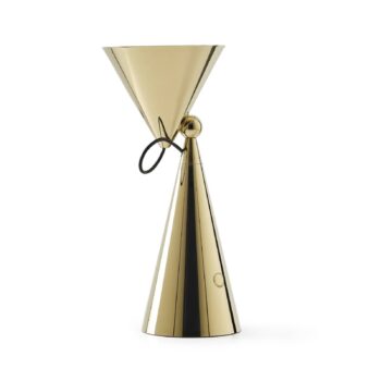 Tom Dixon LED stolová lampa Pose, zlatá farba, výška 25 cm