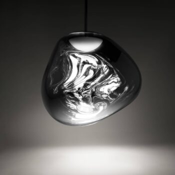 Tom Dixon LED závesná lampa Melt, Ø 50 cm, dym, plast