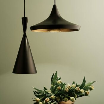 Tom Dixon LED závesné svietidlo Beat Flat, čierne, Ø 56 cm