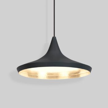 Tom Dixon LED závesné svietidlo Beat Flat, čierne, Ø 56 cm